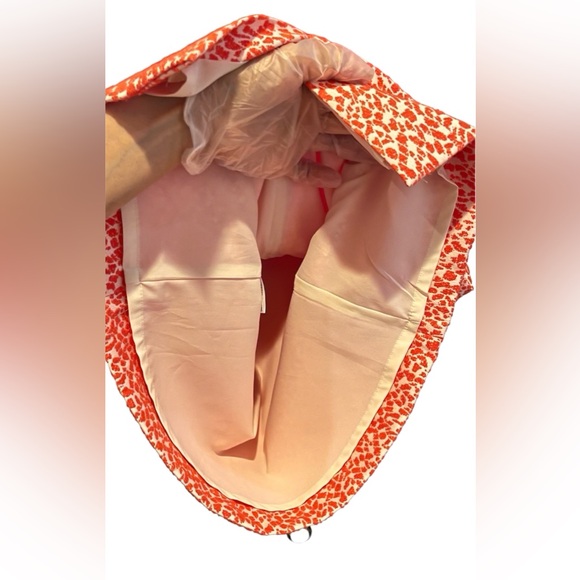 NWT ANTONIO MELANI Peplum Cream/Orange Sheath Dress Knee Length Back Slit Size 2 - Picture 11 of 13